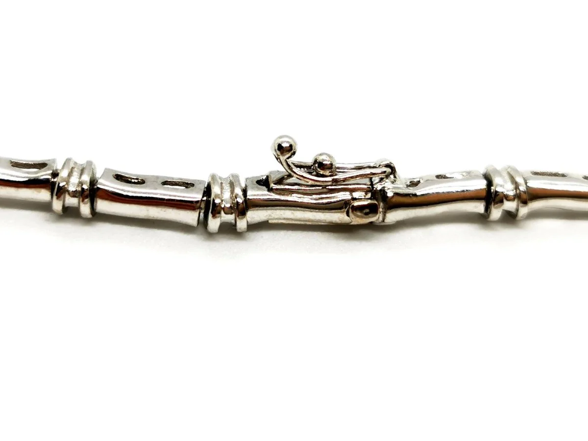 Collier Pendentif entrelacé en or blanc et diamants - Image 3