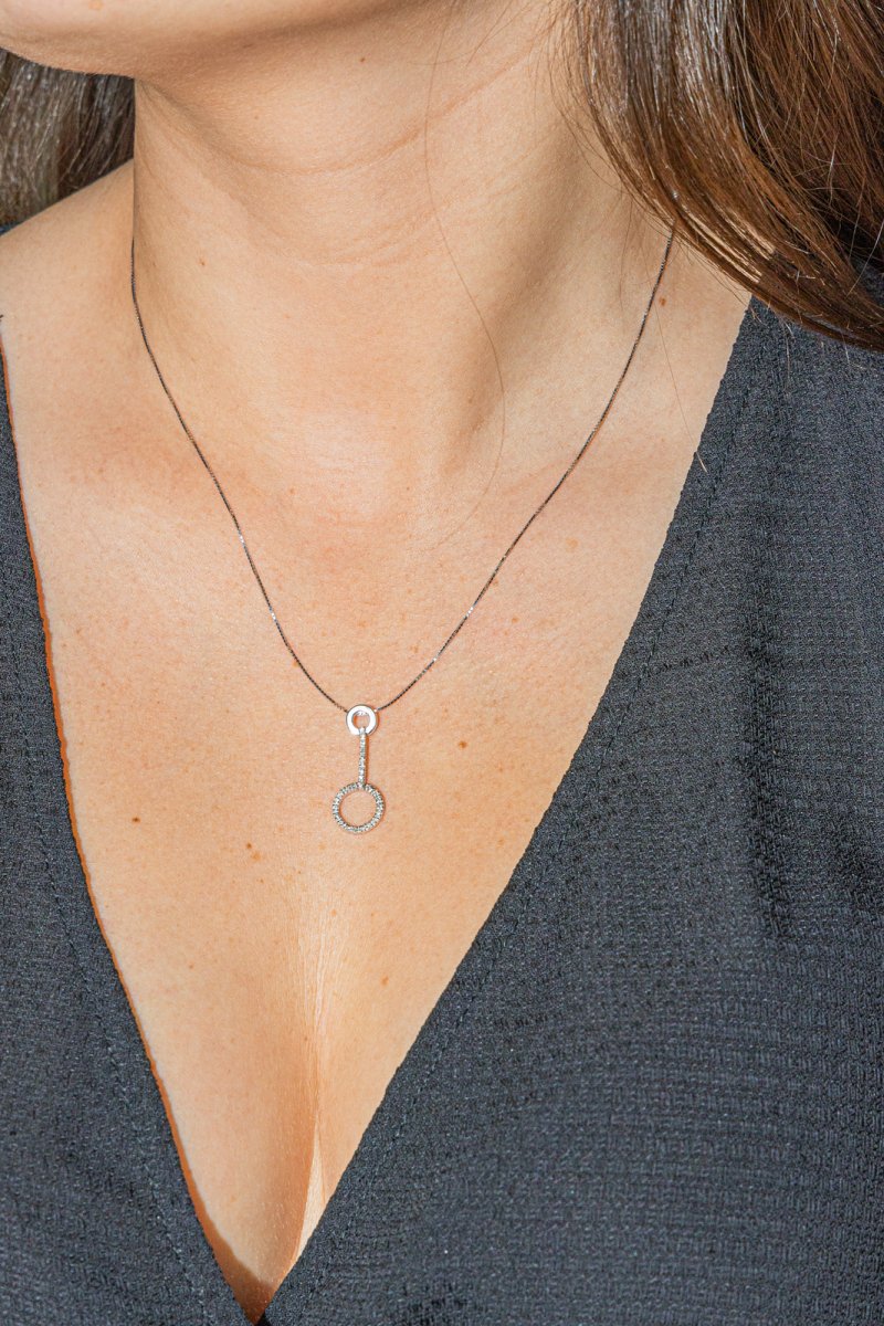 Collier Pendentif en Or blanc 18 carats et Diamant - Image 2