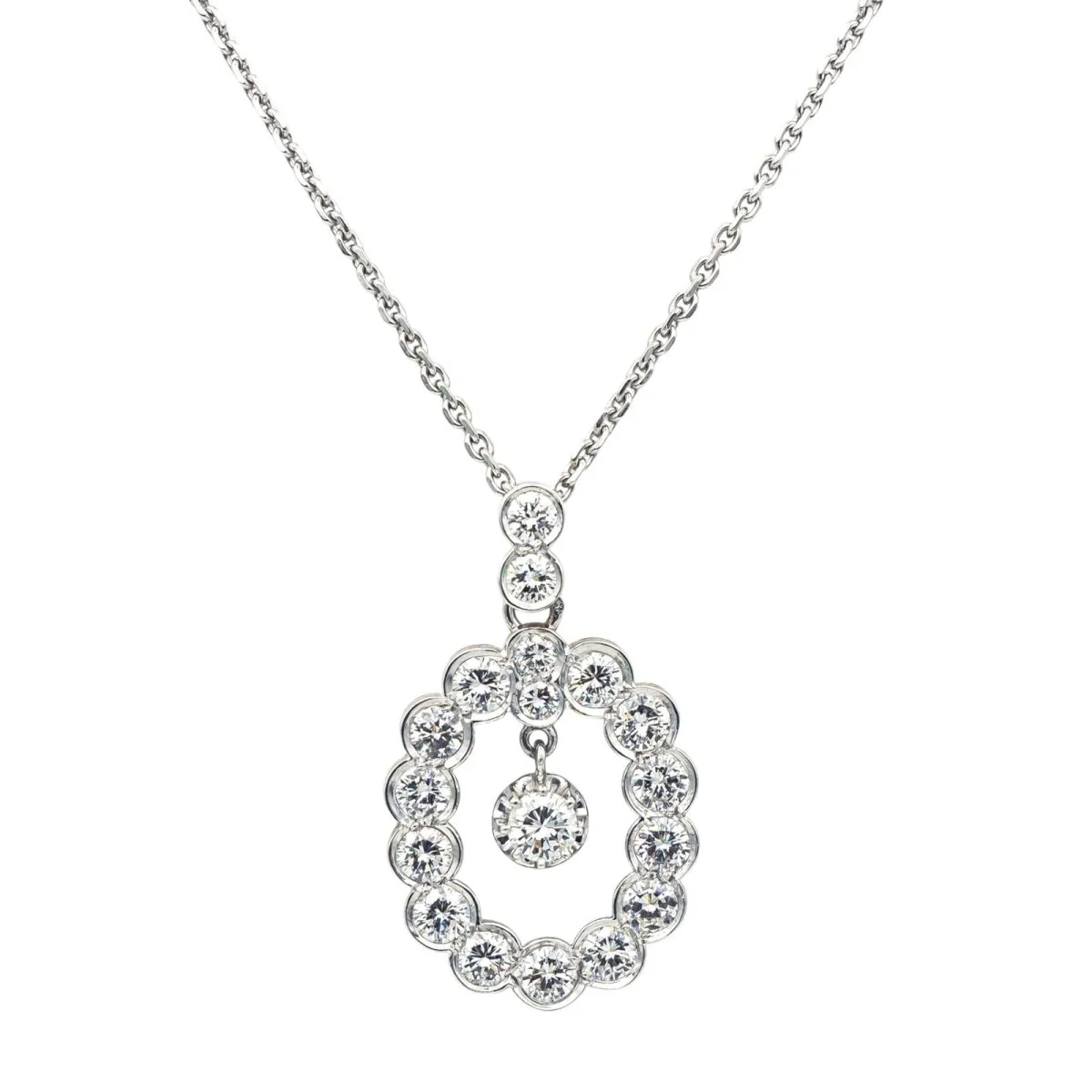 Collier Pendentif en or blanc et diamants - Image 3