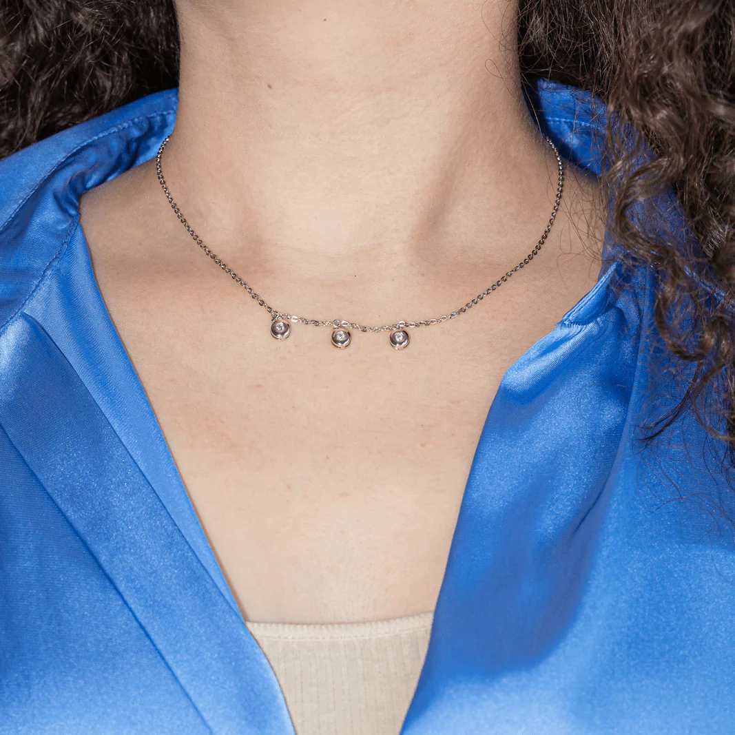 Collier en or blanc et diamants - Image 2