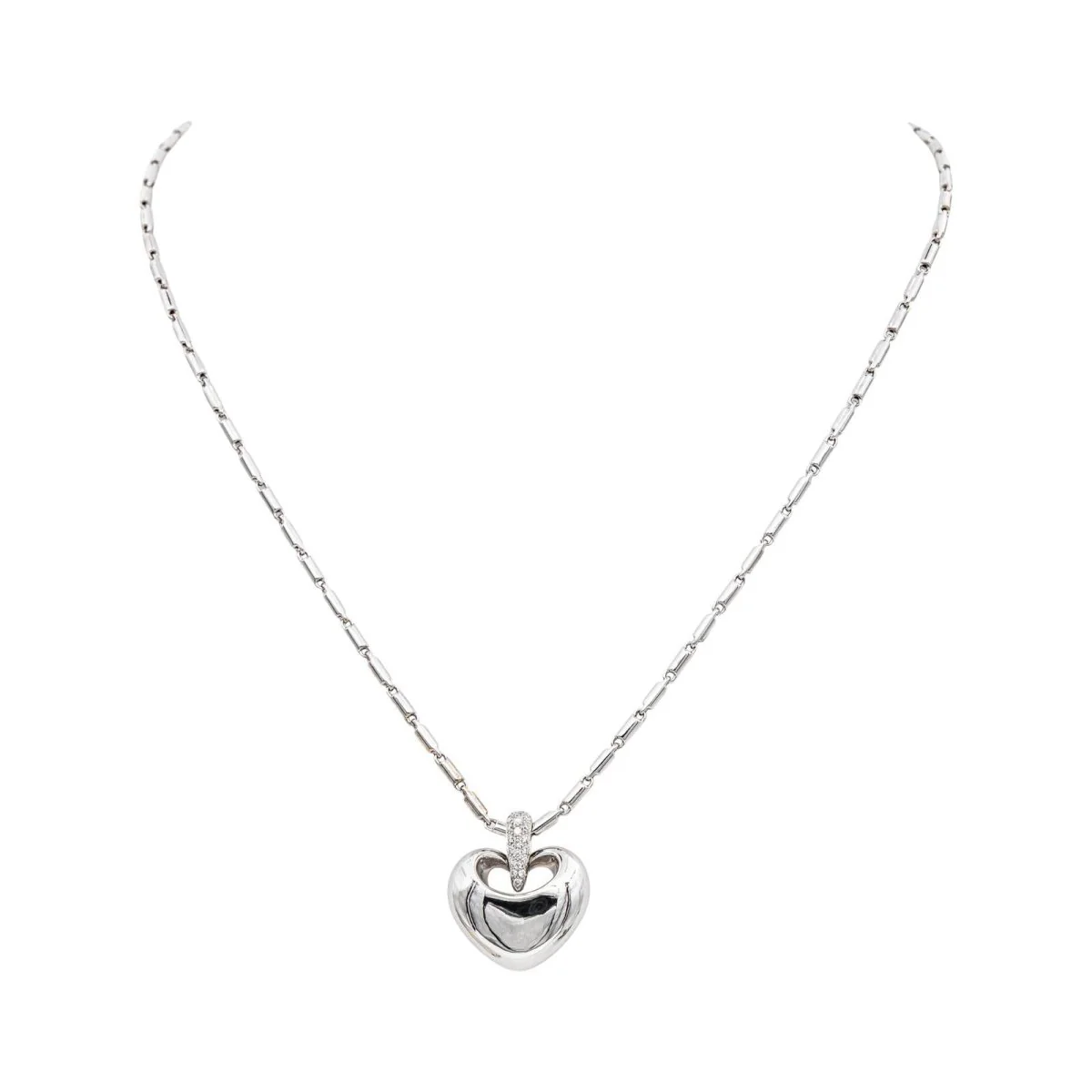 Collier Pendentif en or blanc et diamants