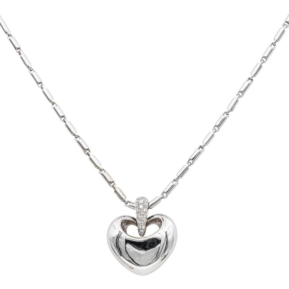 Collier Pendentif en or blanc et diamants - Image 3