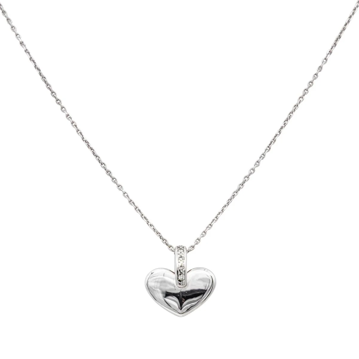 Collier Pendentif en or blanc et diamants