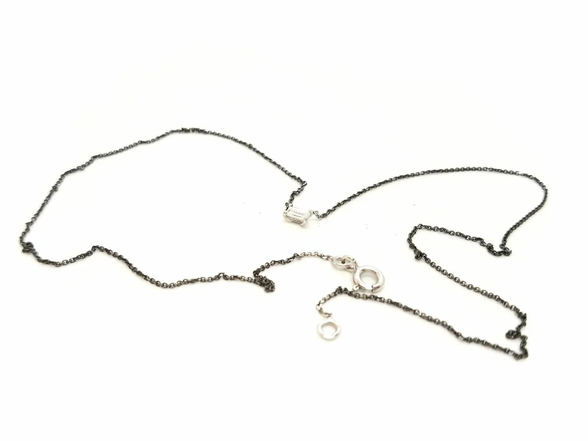 Collier Pendentif en or blanc et diamant - Image 4