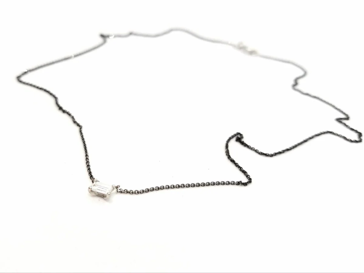 Collier Pendentif en or blanc et diamant - Image 7