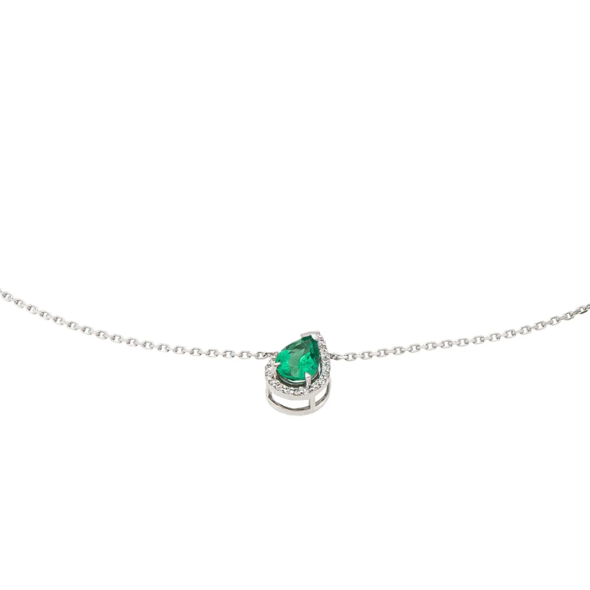 Collier Or blanc Emeraude - Image 6