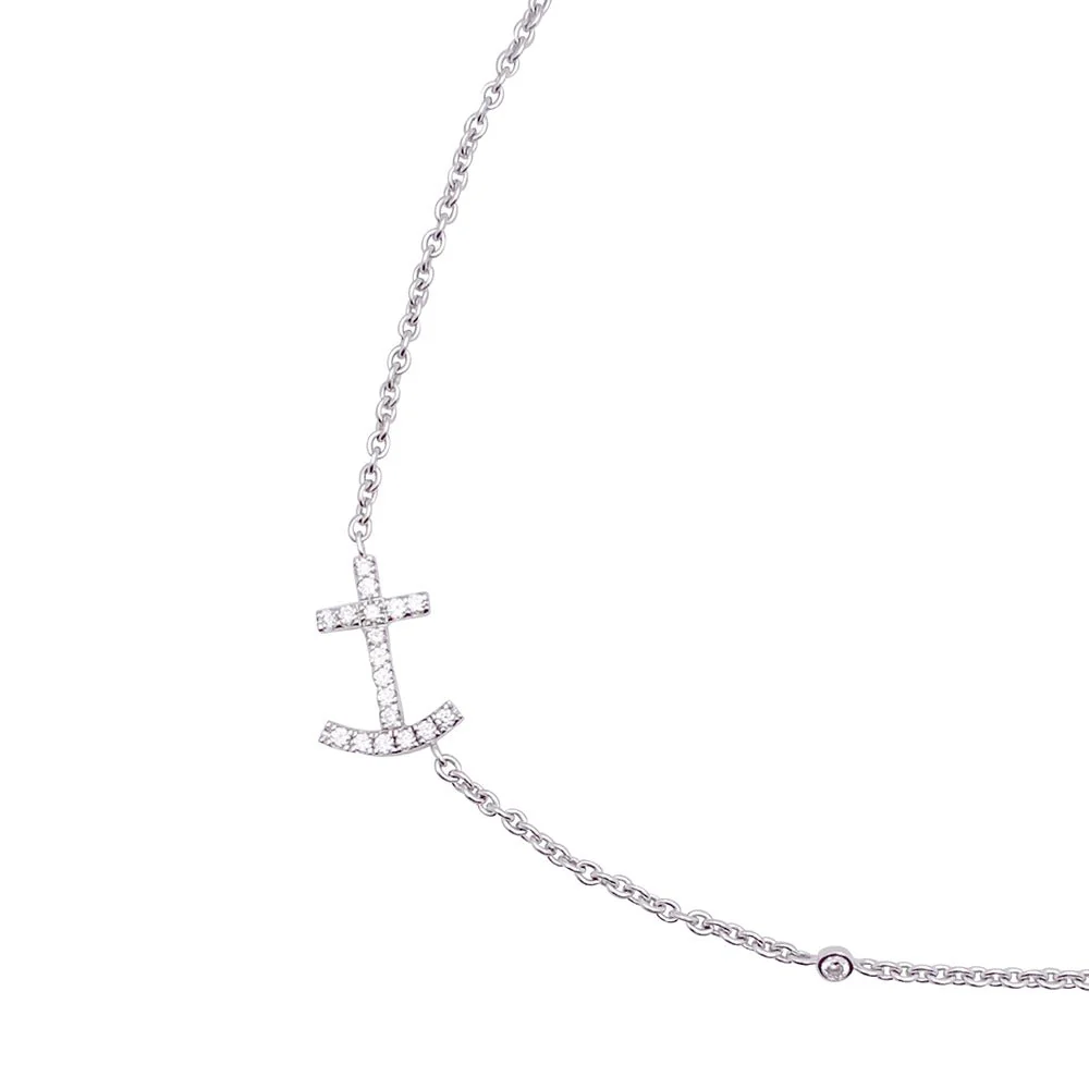 Collier or blanc et diamants. - Image 4