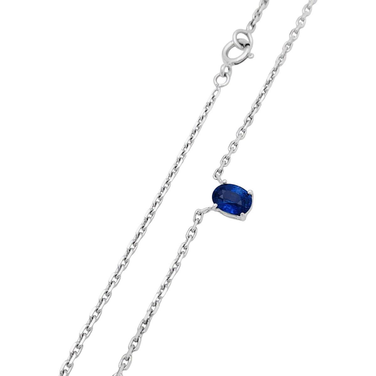 Collier Chaîne en or blanc et saphir - Image 3