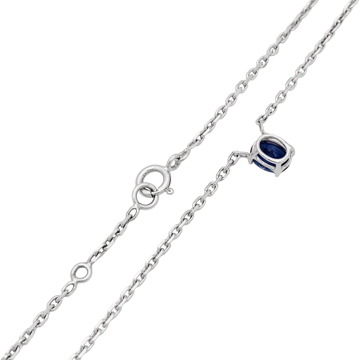 Collier Chaîne en or blanc et saphir - Image 4