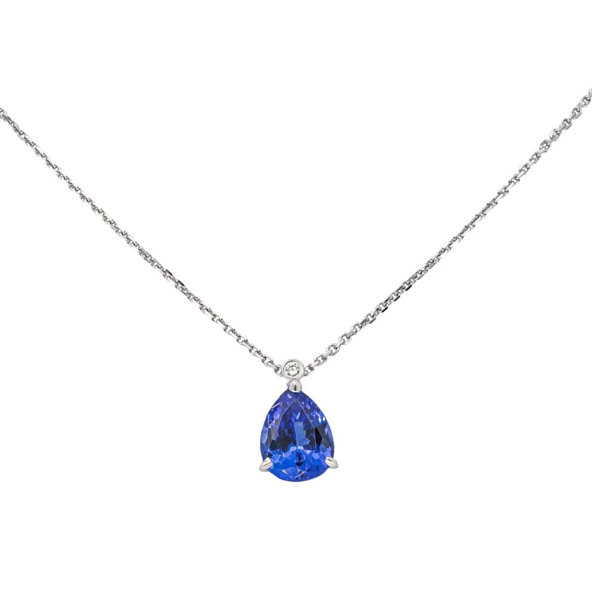 Collier Pendentif en or blanc et tanzanite - Image 3