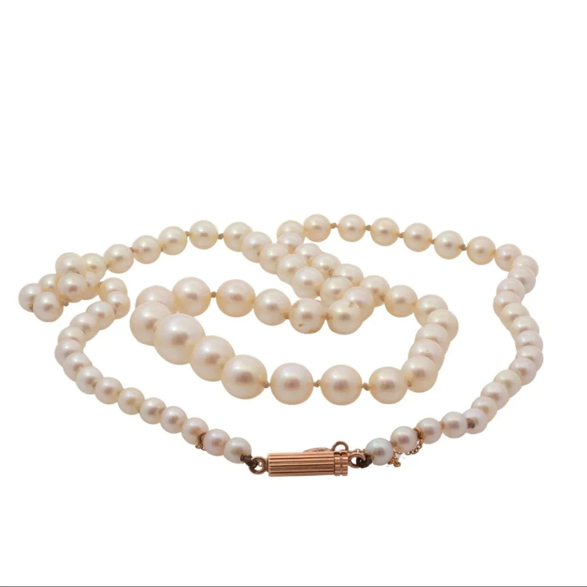 Collier en or rose et perles de culture - Image 3