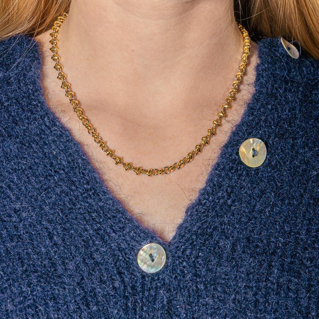Collier Chaîne en or jaune et or blanc - Image 2