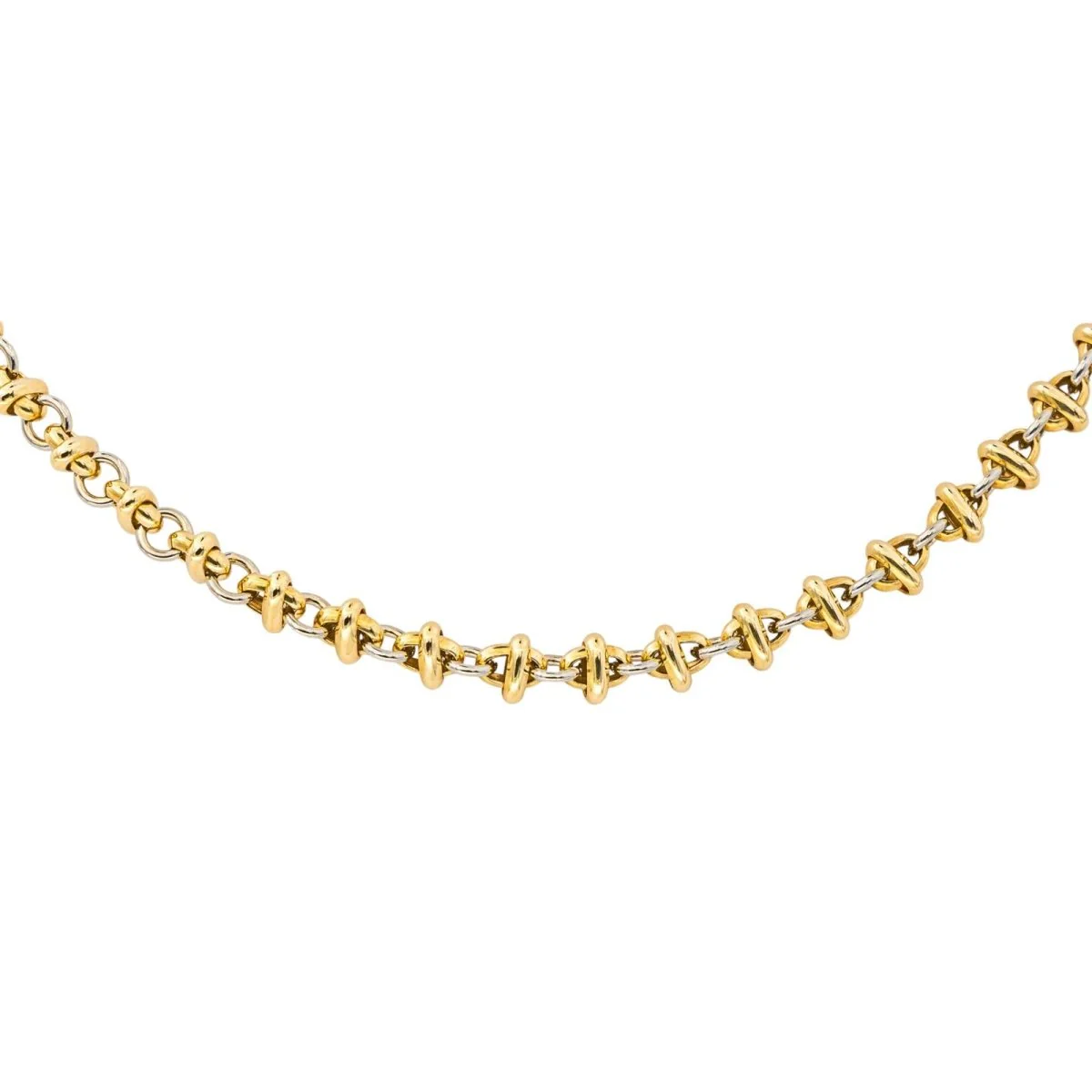 Collier Chaîne en or jaune et or blanc - Image 4