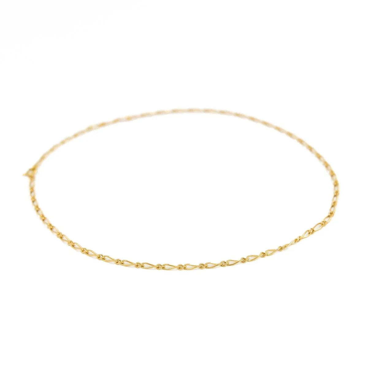Collier Chaîne maille figaro en or jaune - Image 2