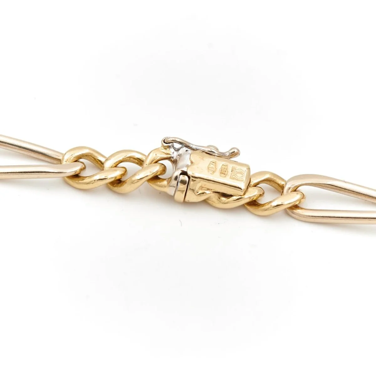 Collier Chaîne maille alternée en or jaune - Image 4