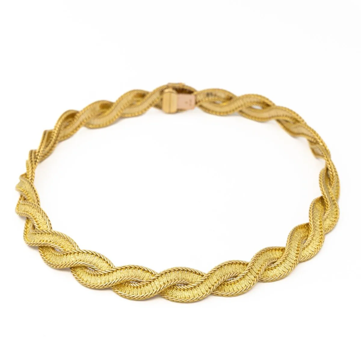 Collier Maille torsadée en 2 ors