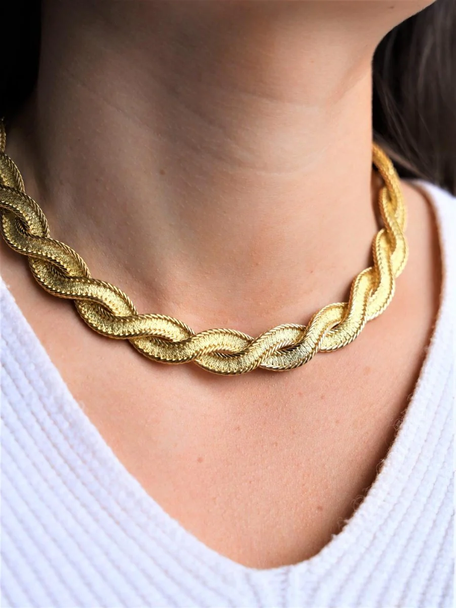 Collier Maille torsadée en 2 ors - Image 2
