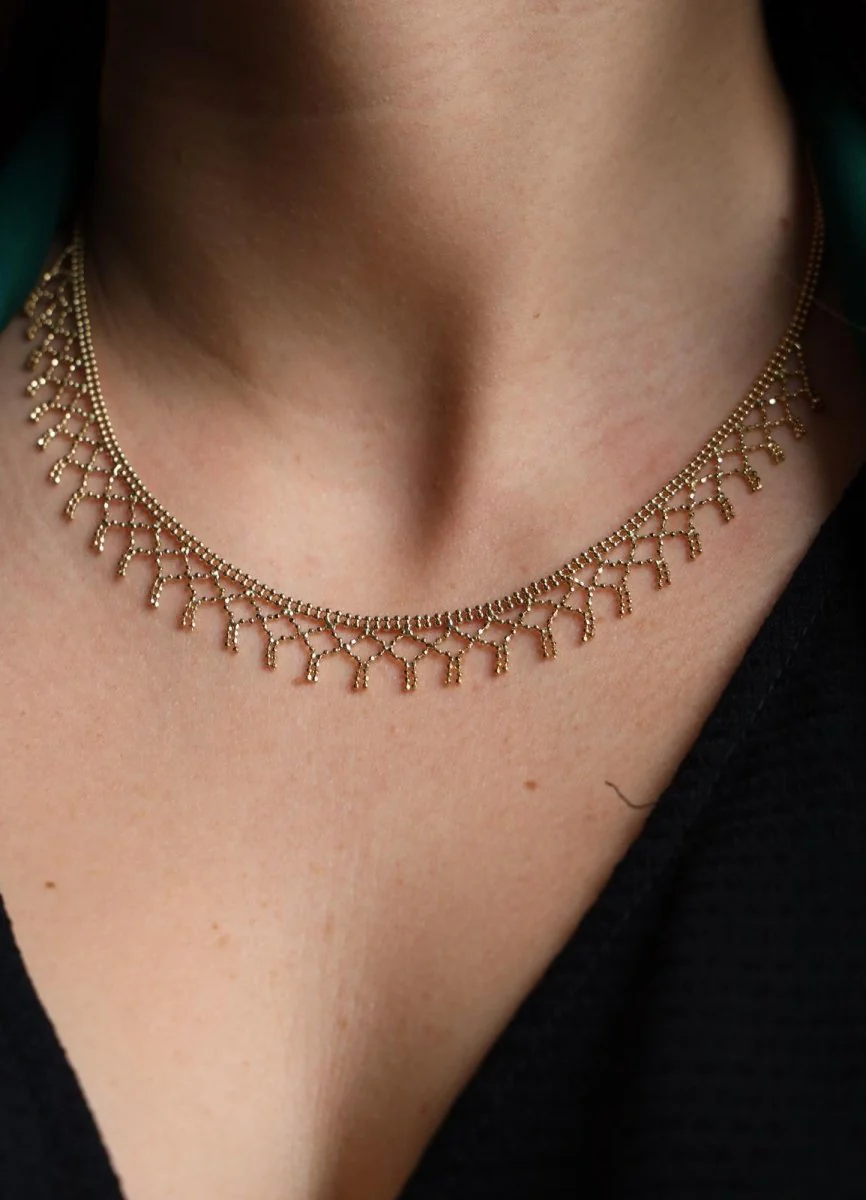 Collier Maille boule en or jaune - Image 3
