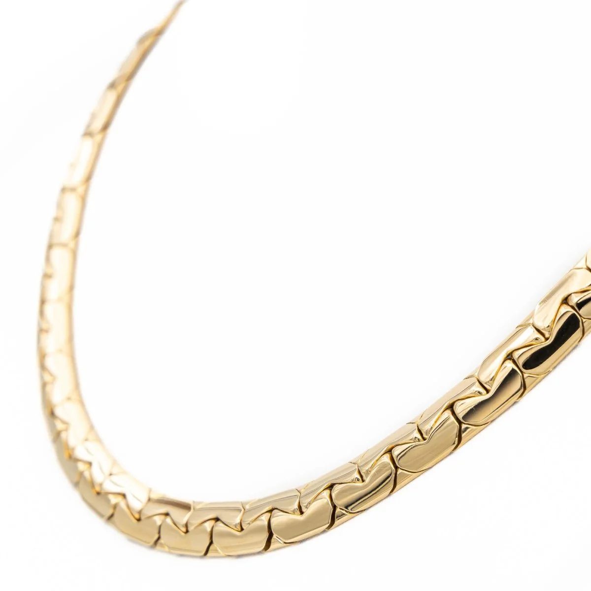 Collier Chaîne maille haricot en or jaune - Image 2