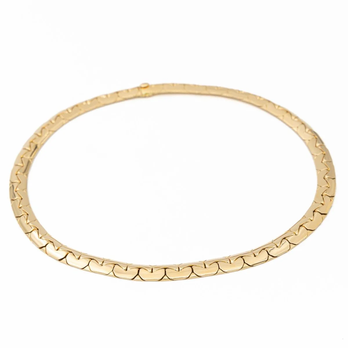 Collier Chaîne maille haricot en or jaune - Image 4