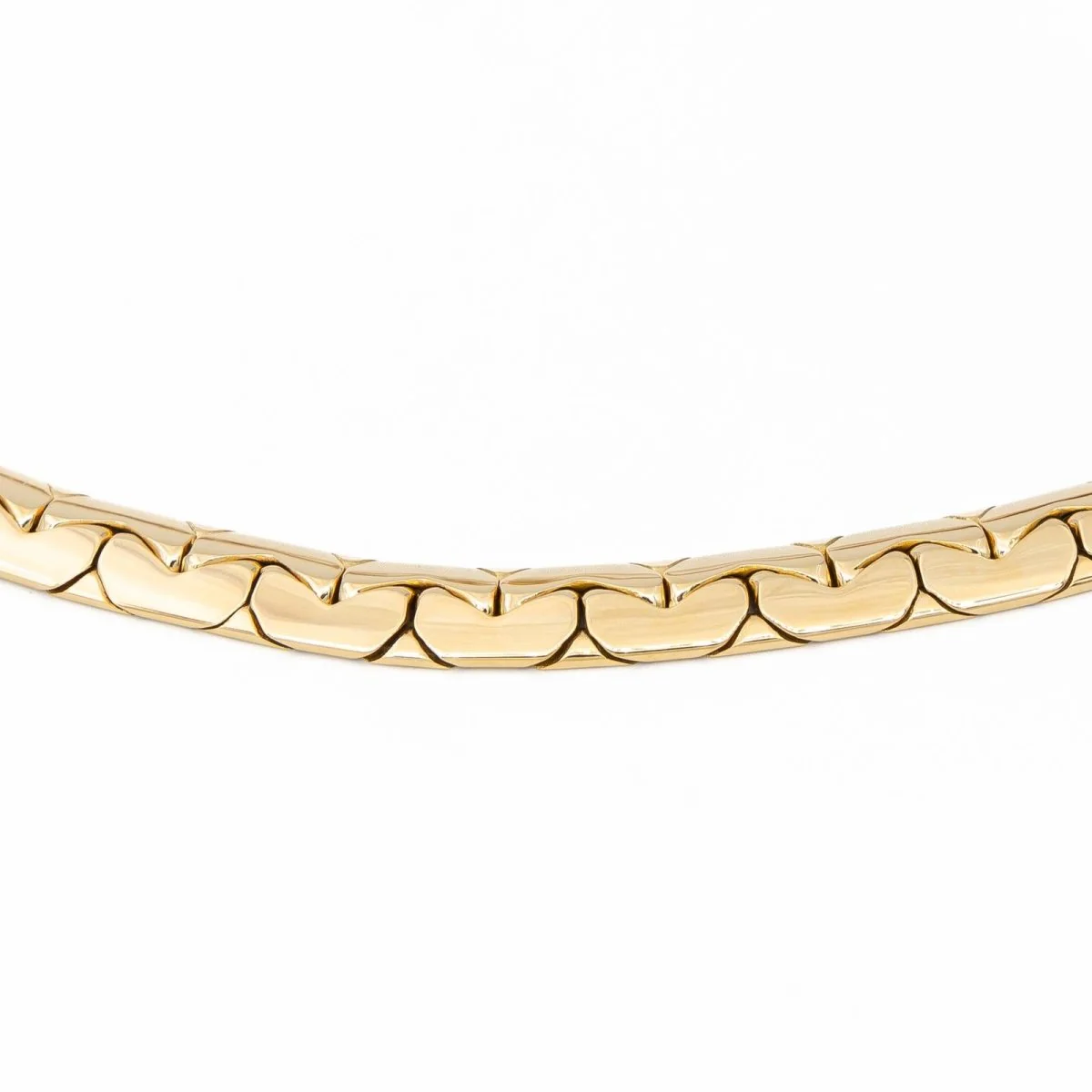 Collier Chaîne maille haricot en or jaune - Image 7