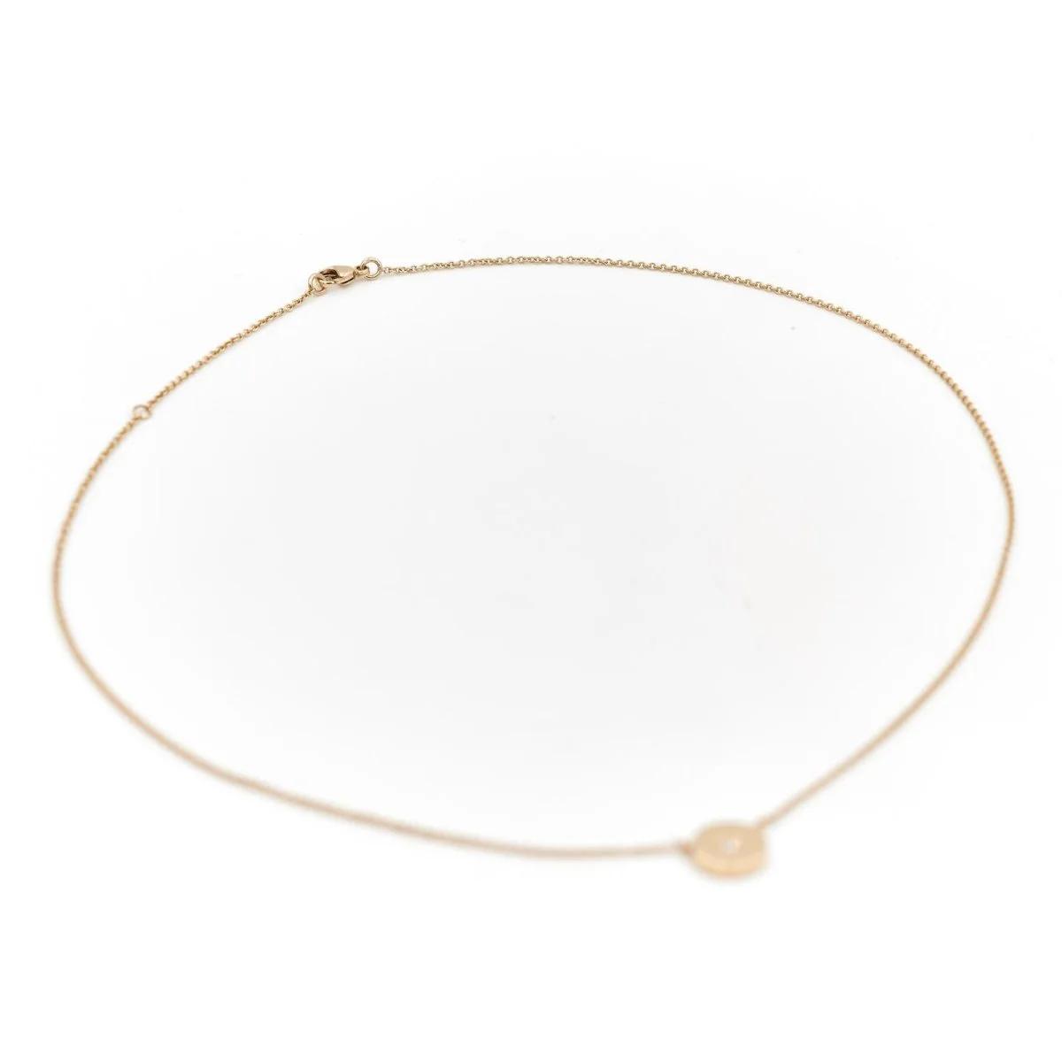 Collier Pendentif rond en or jaune et diamant - Image 2