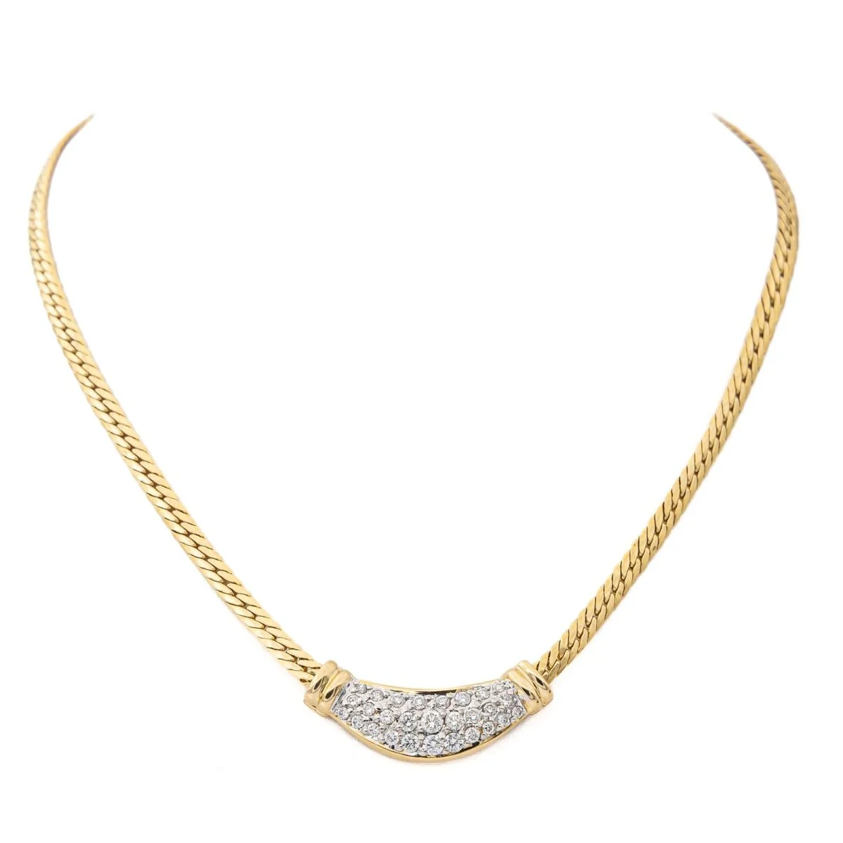 Collier Chaîne deux ors et diamants