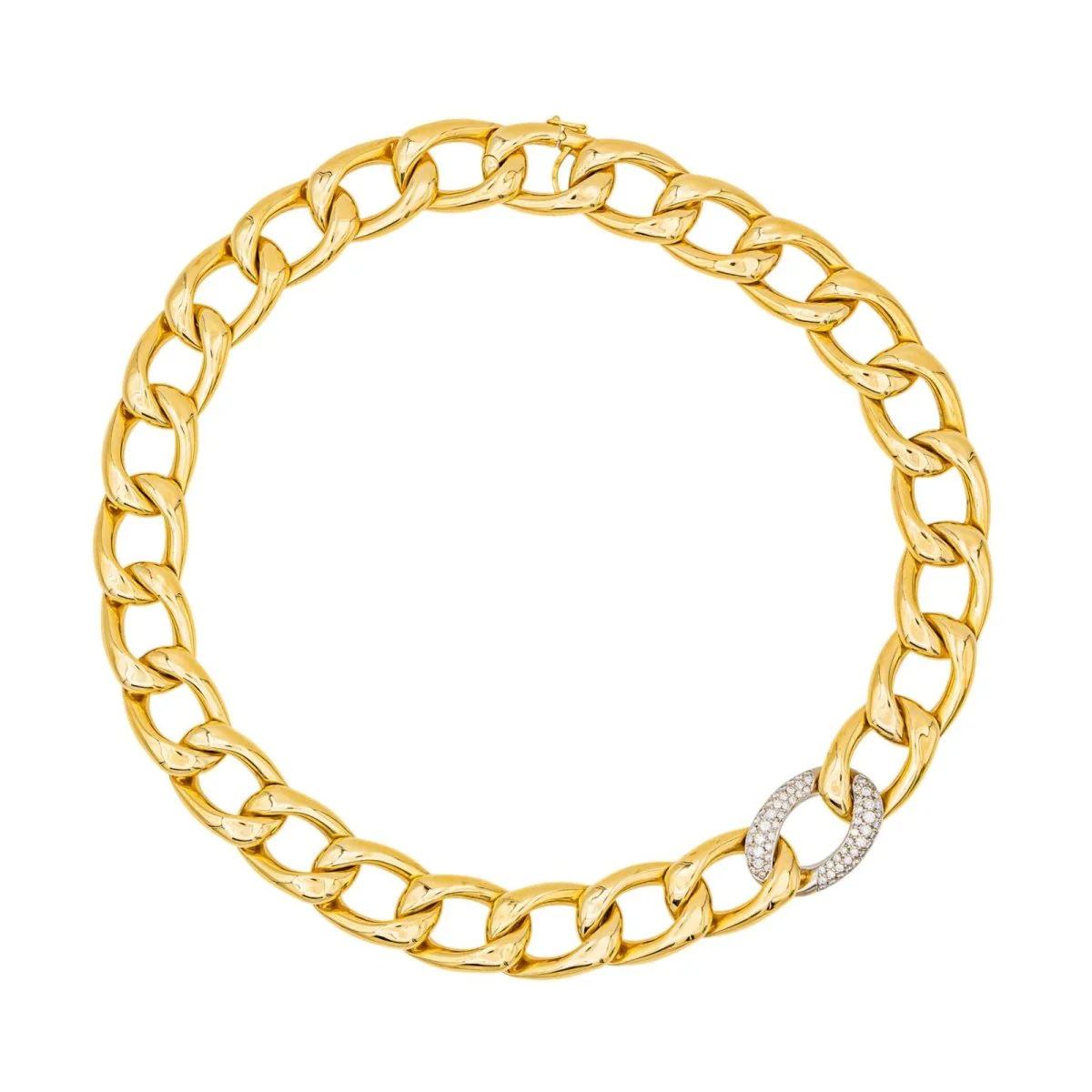 Collier Maille en or jaune, or blanc et diamants
