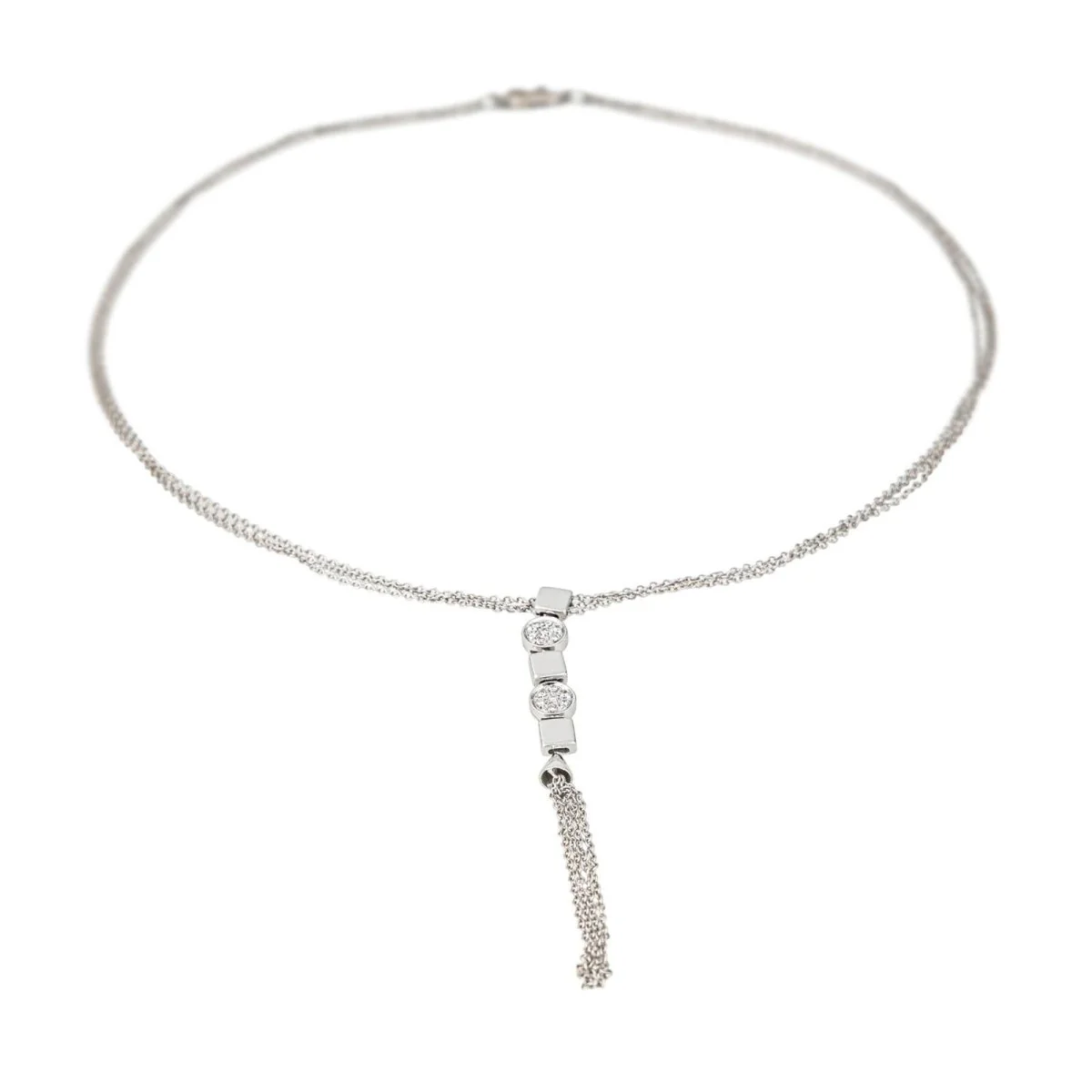 Collier Négligé en or blanc et diamants - Image 3