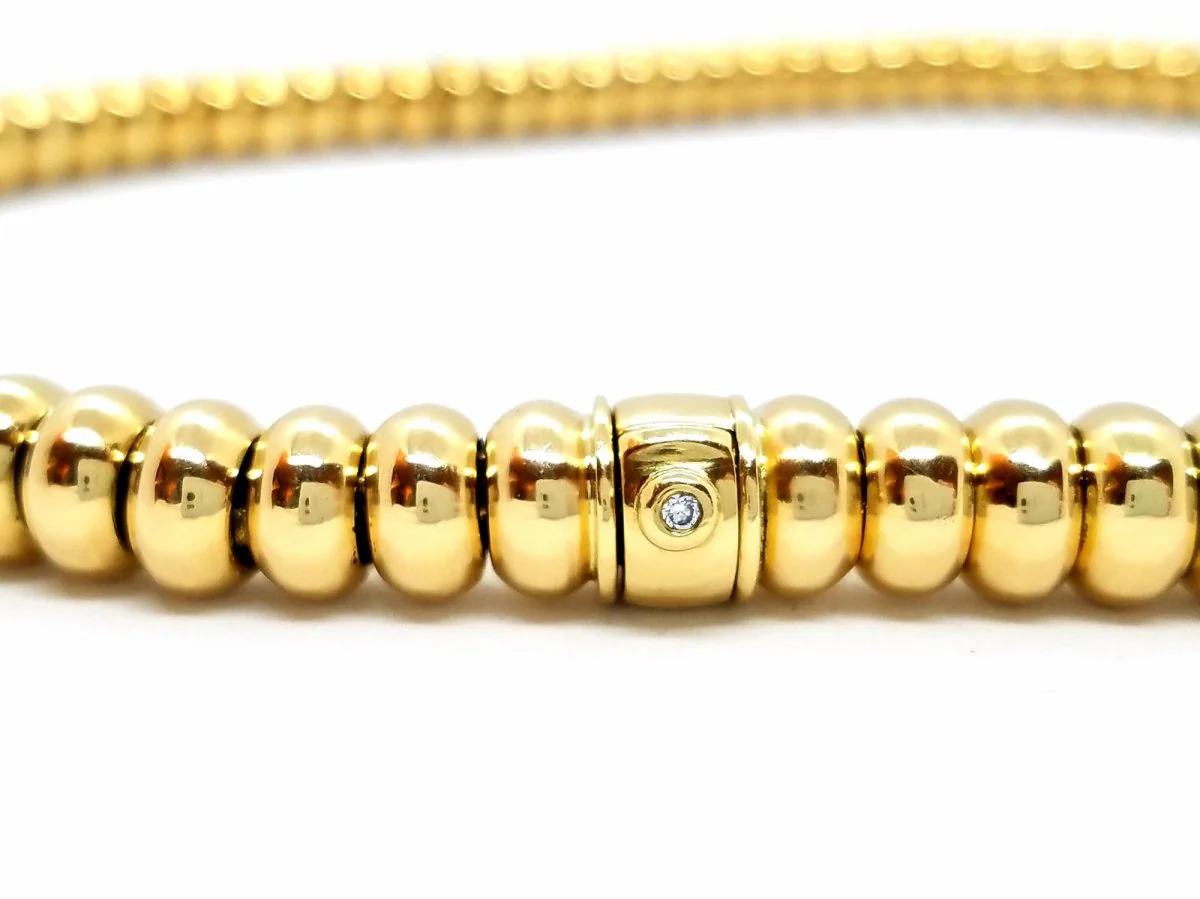 Collier boules en or jaune et diamant - Image 3