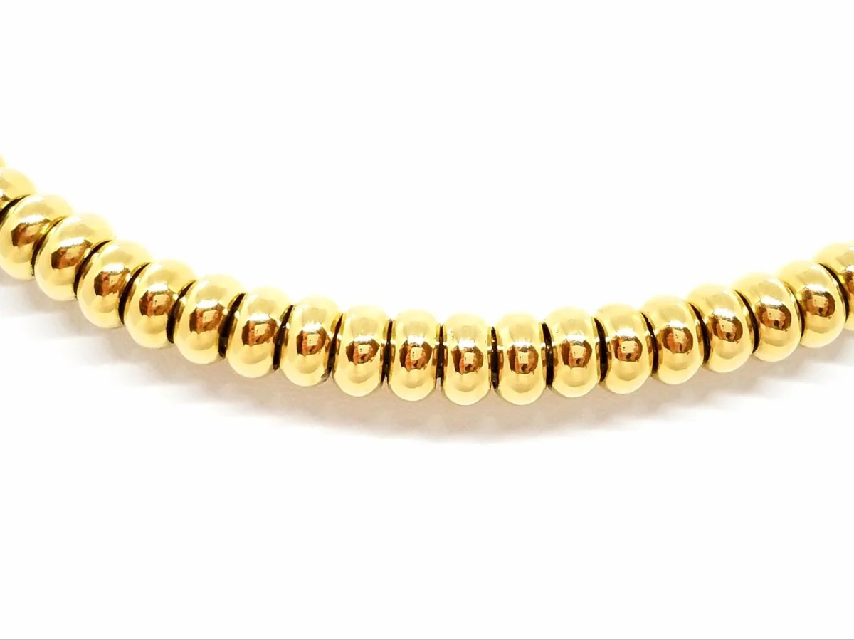 Collier boules en or jaune et diamant - Image 4