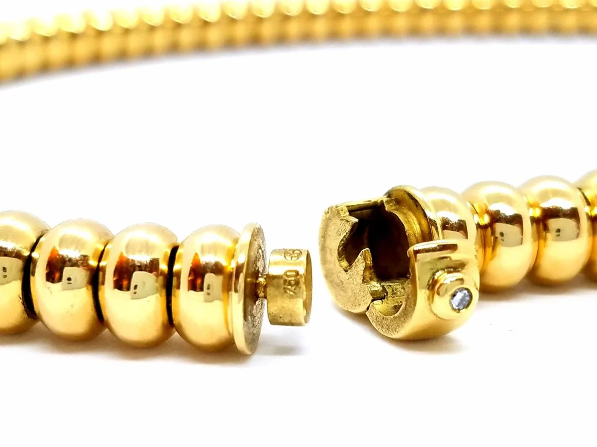 Collier boules en or jaune et diamant - Image 5