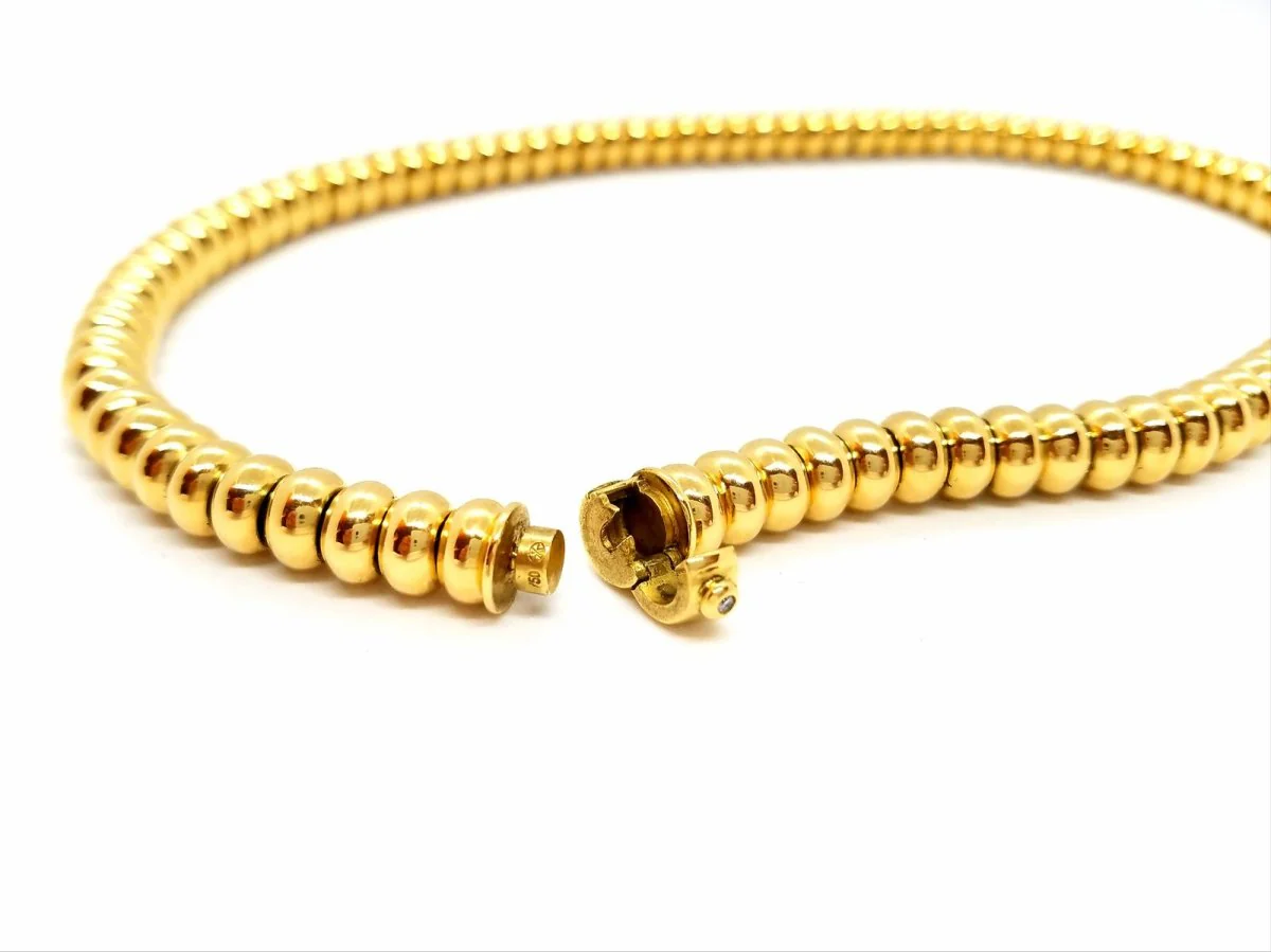 Collier boules en or jaune et diamant - Image 6