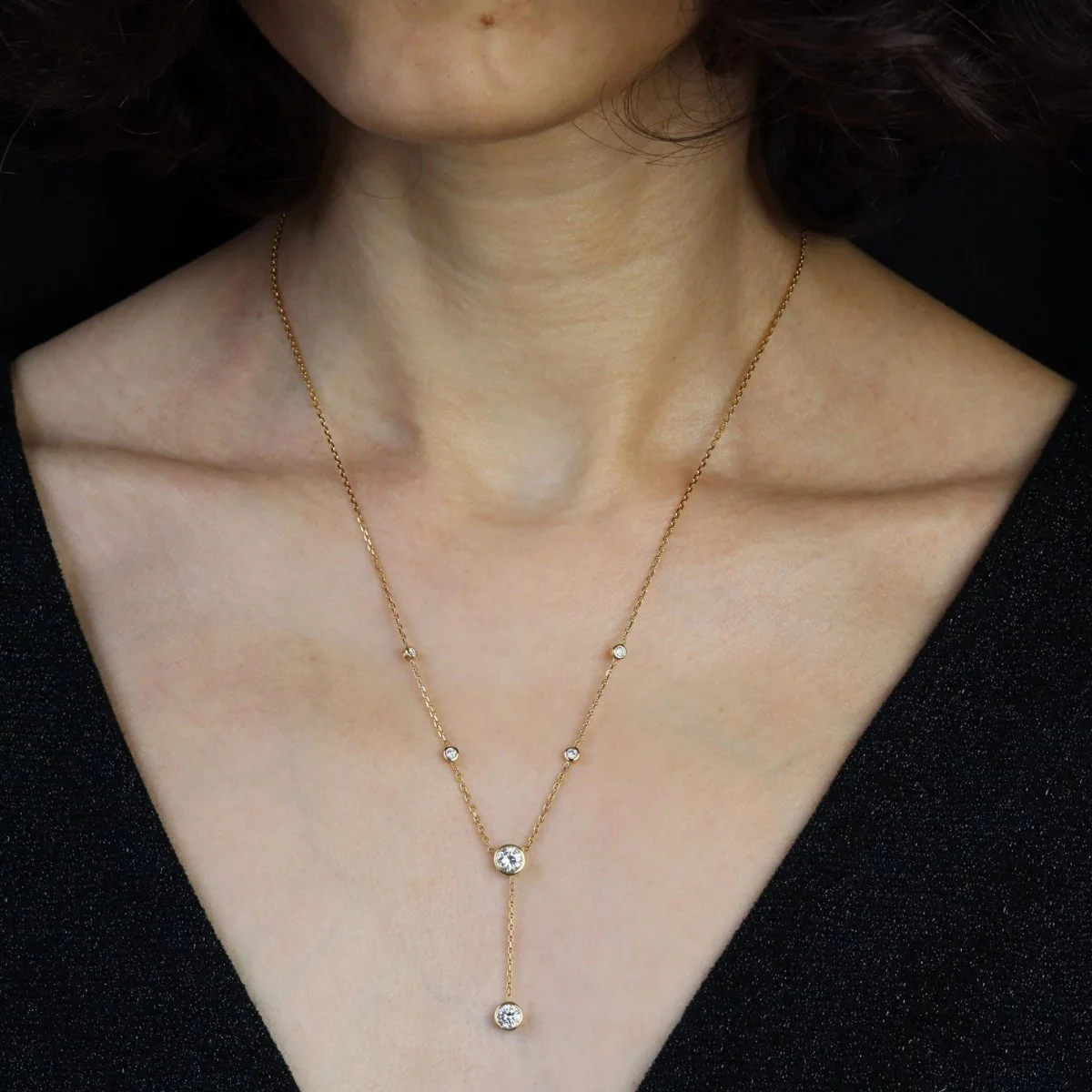 Collier Négligé en or jaune et diamants - Image 2