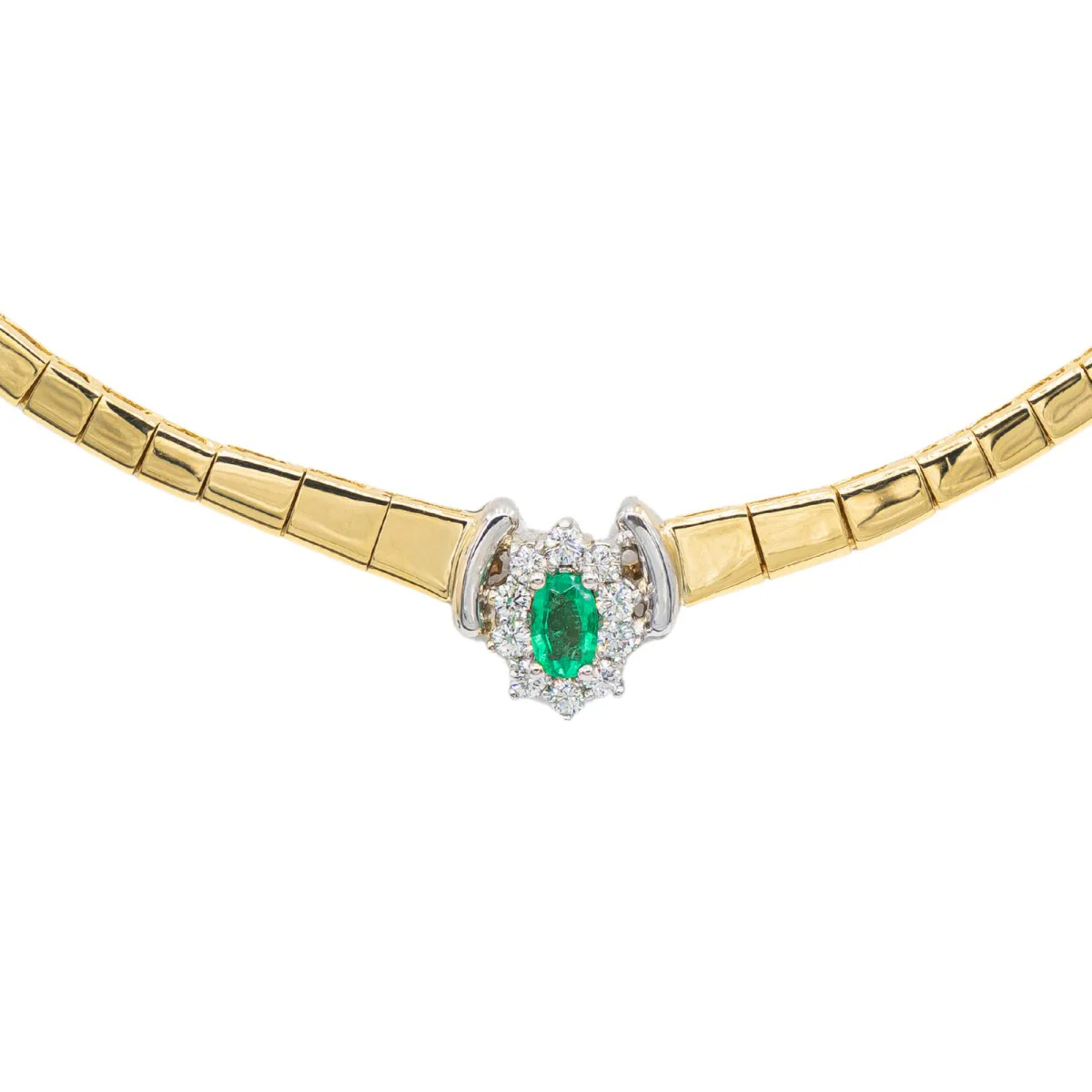 Collier Maille en or jaune, émeraude, et diamants - Image 2