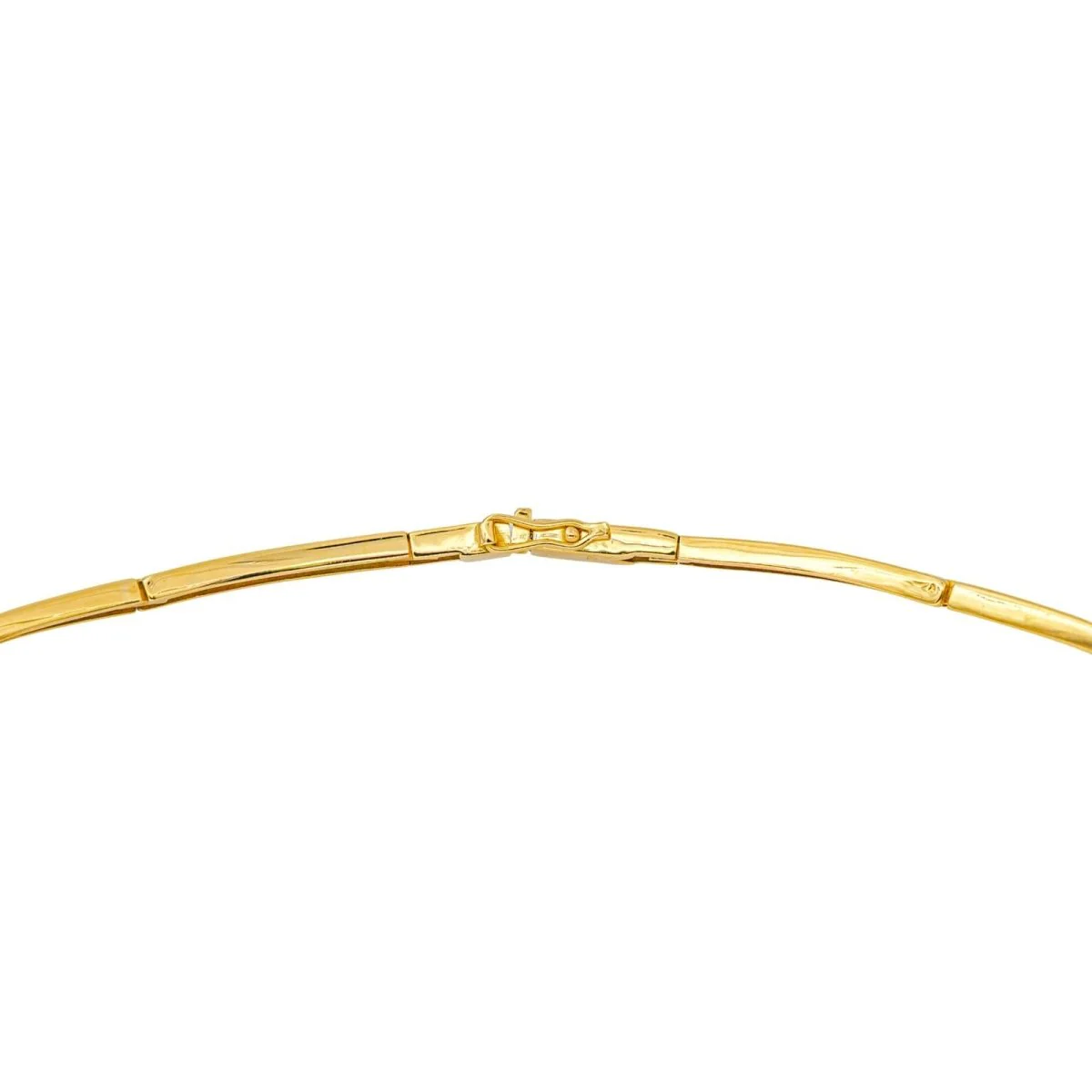 Collier Ras de Cou en or jaune, émeraudes et diamants - Image 7