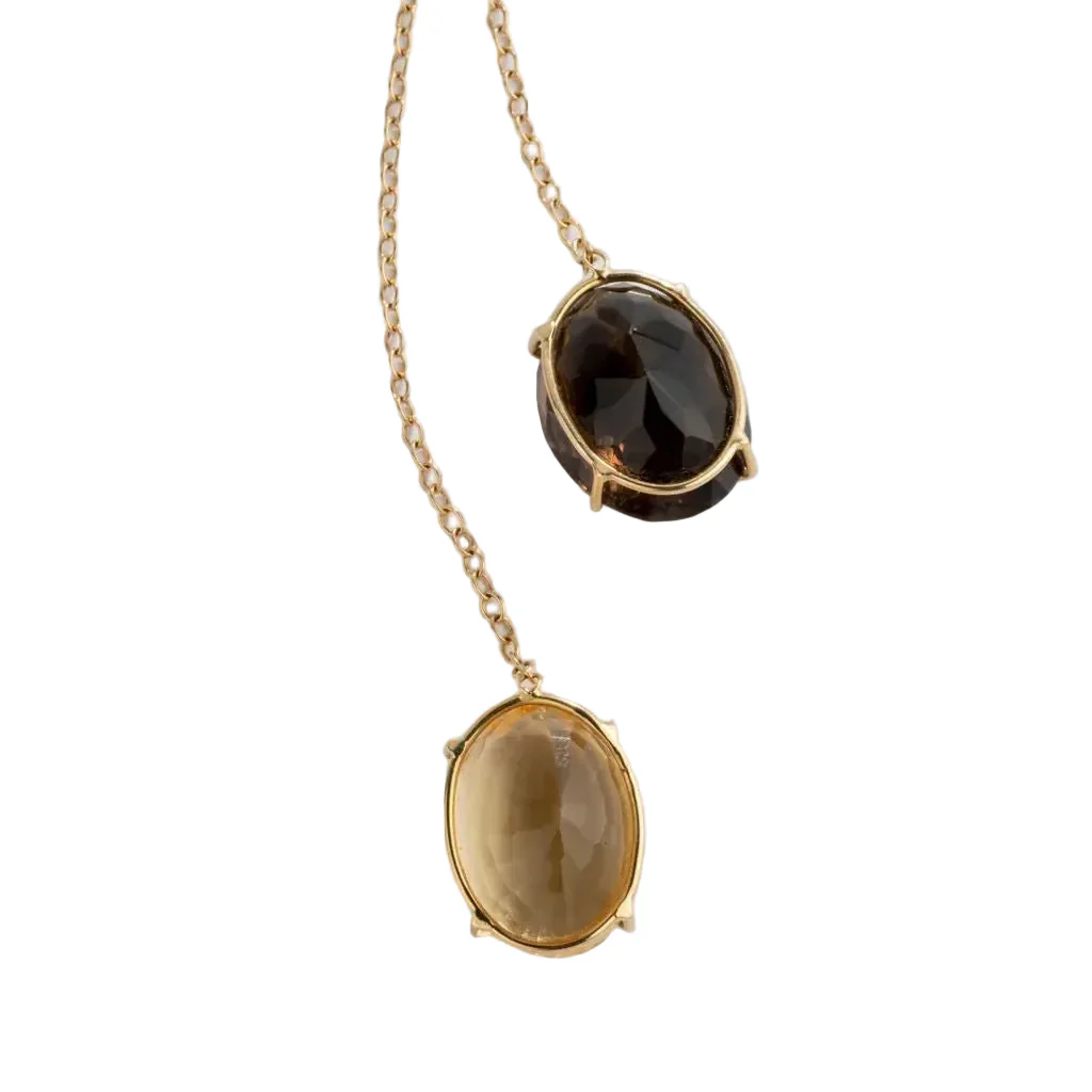 Collier Négligé en or jaune, quartz et citrine - Image 4