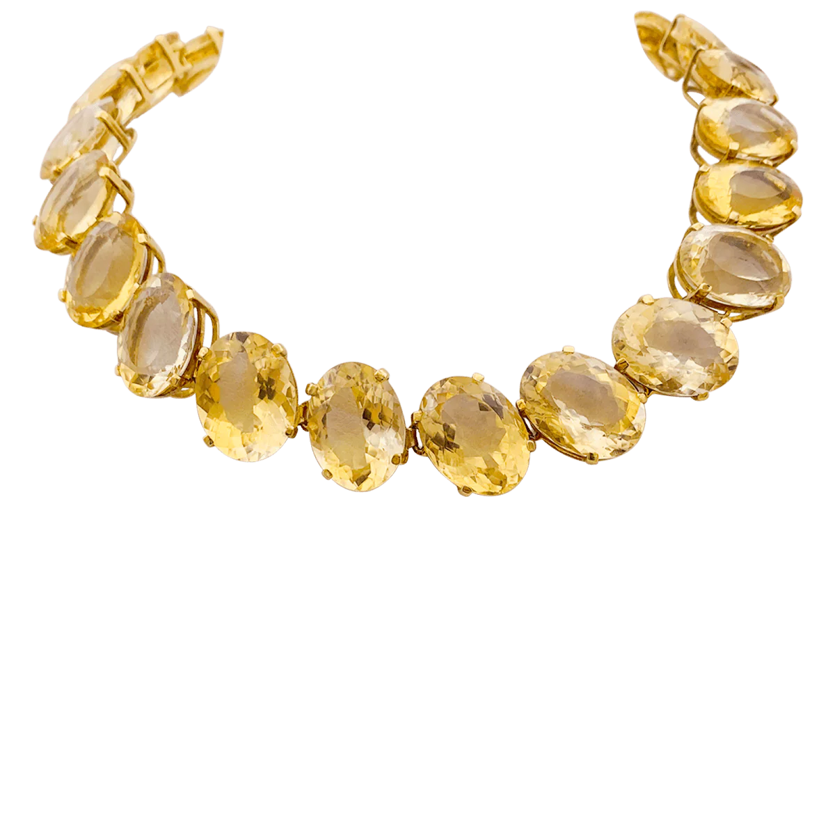 Collier Rivière or jaune et citrines