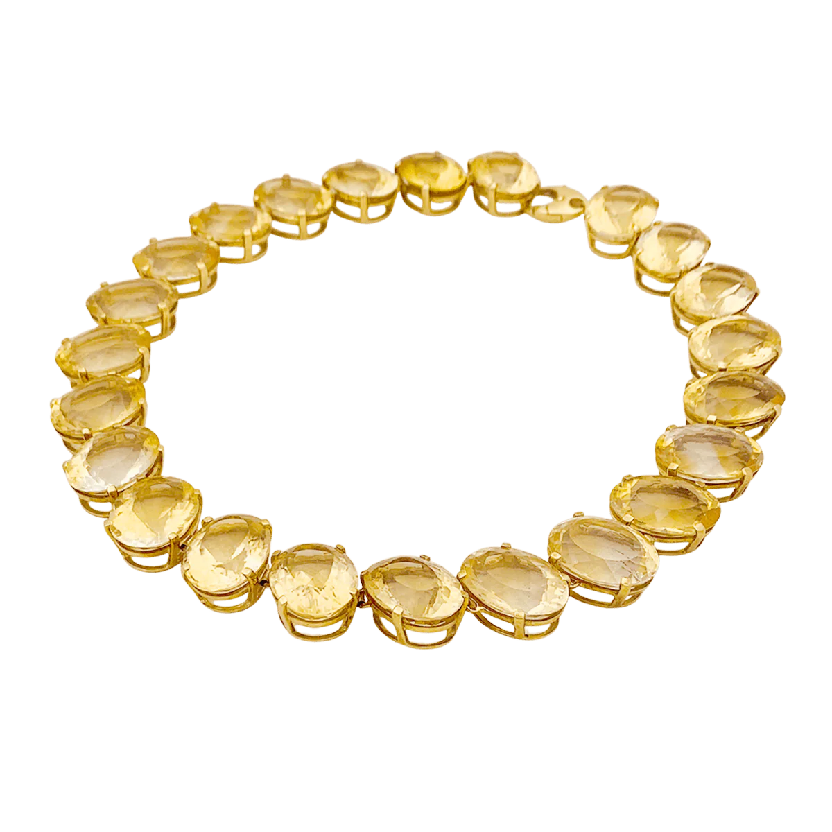 Collier Rivière or jaune et citrines - Image 3