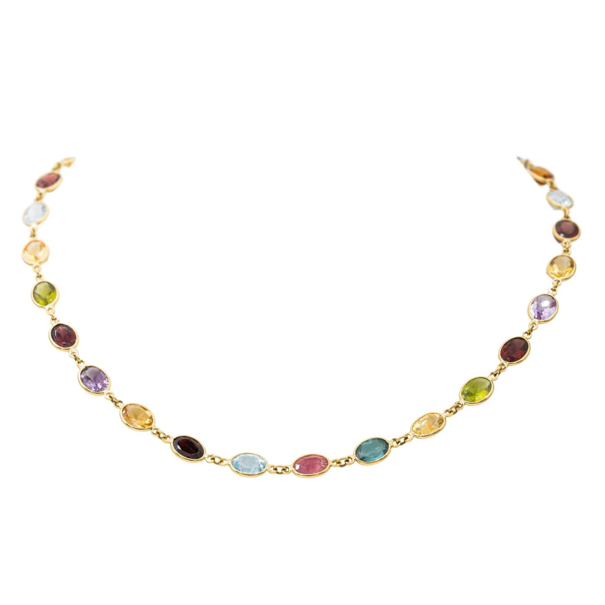 Collier Maille souple en or jaune et pierres fines - Image 4