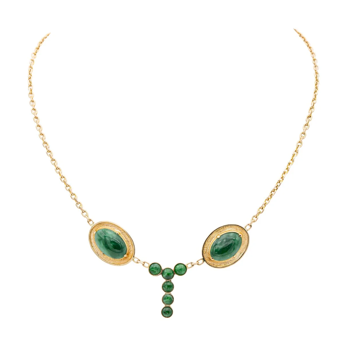 Collier Or jaune Jade Jadéite