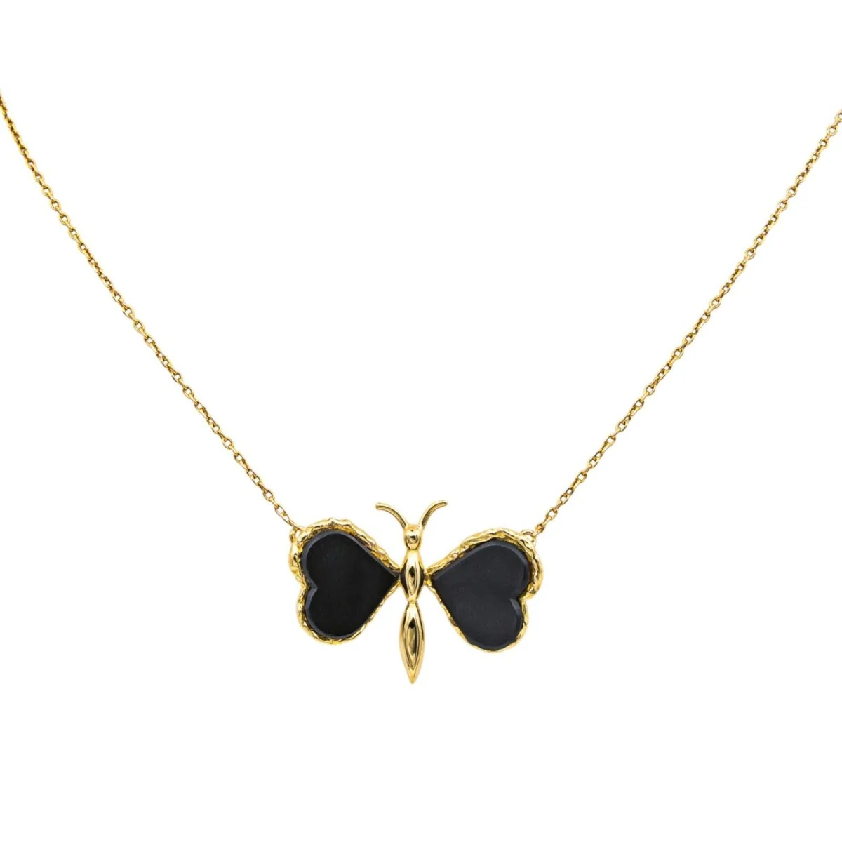 Collier Pendentif en or jaune et onyx - Image 3