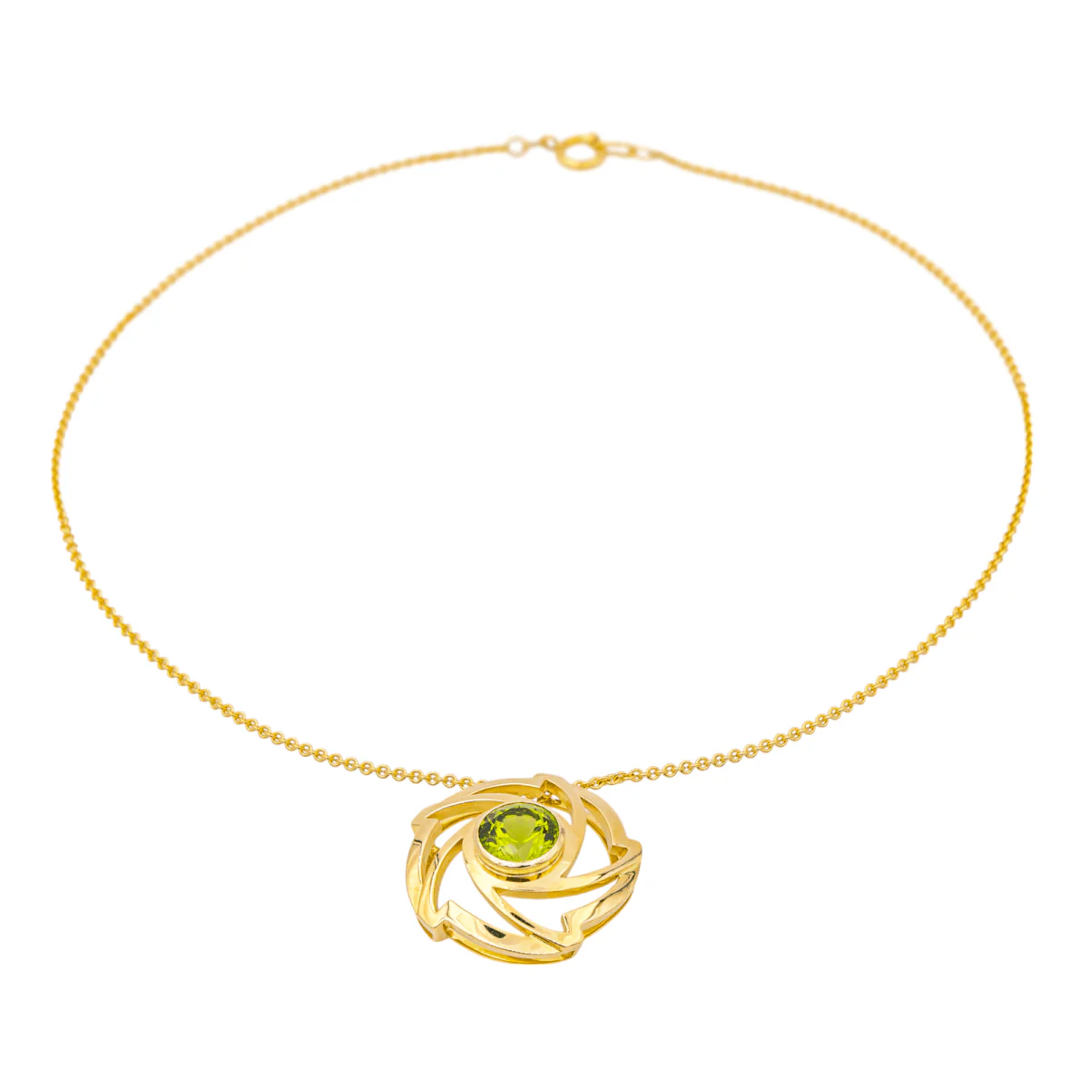 Collier Pendentif en or jaune et péridot - Image 4
