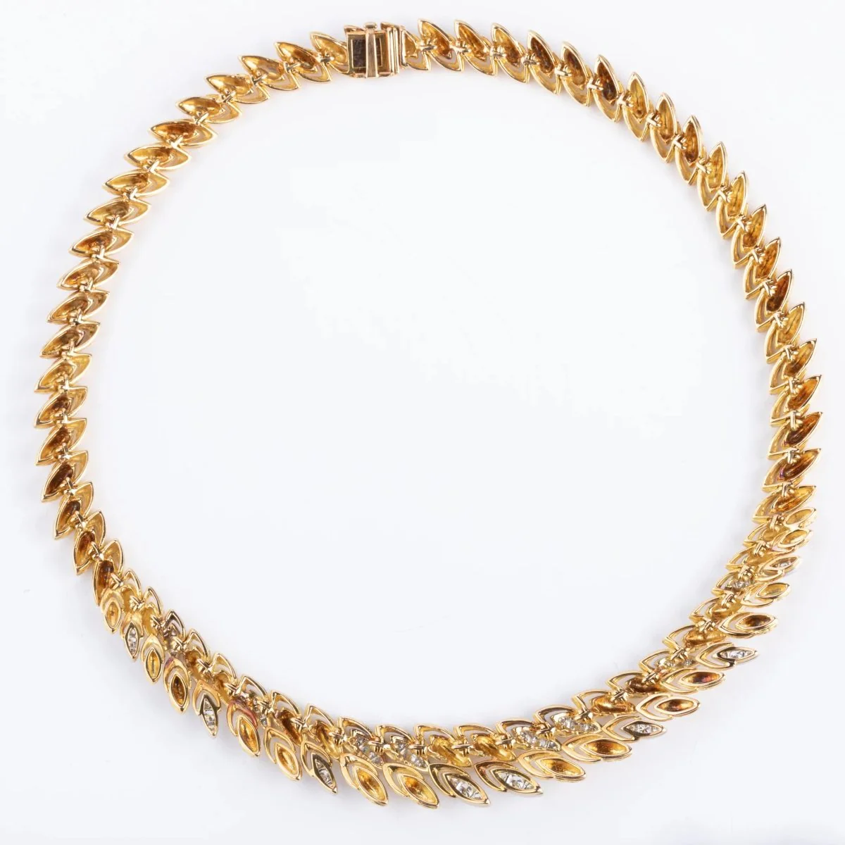 Collier or jaune,platine et diamants des années 1960 - Image 5