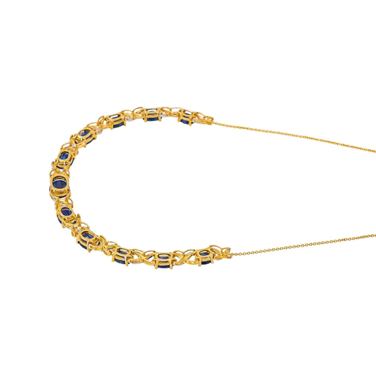 Collier en or blanc, or jaune, saphirs et diamants - Image 5