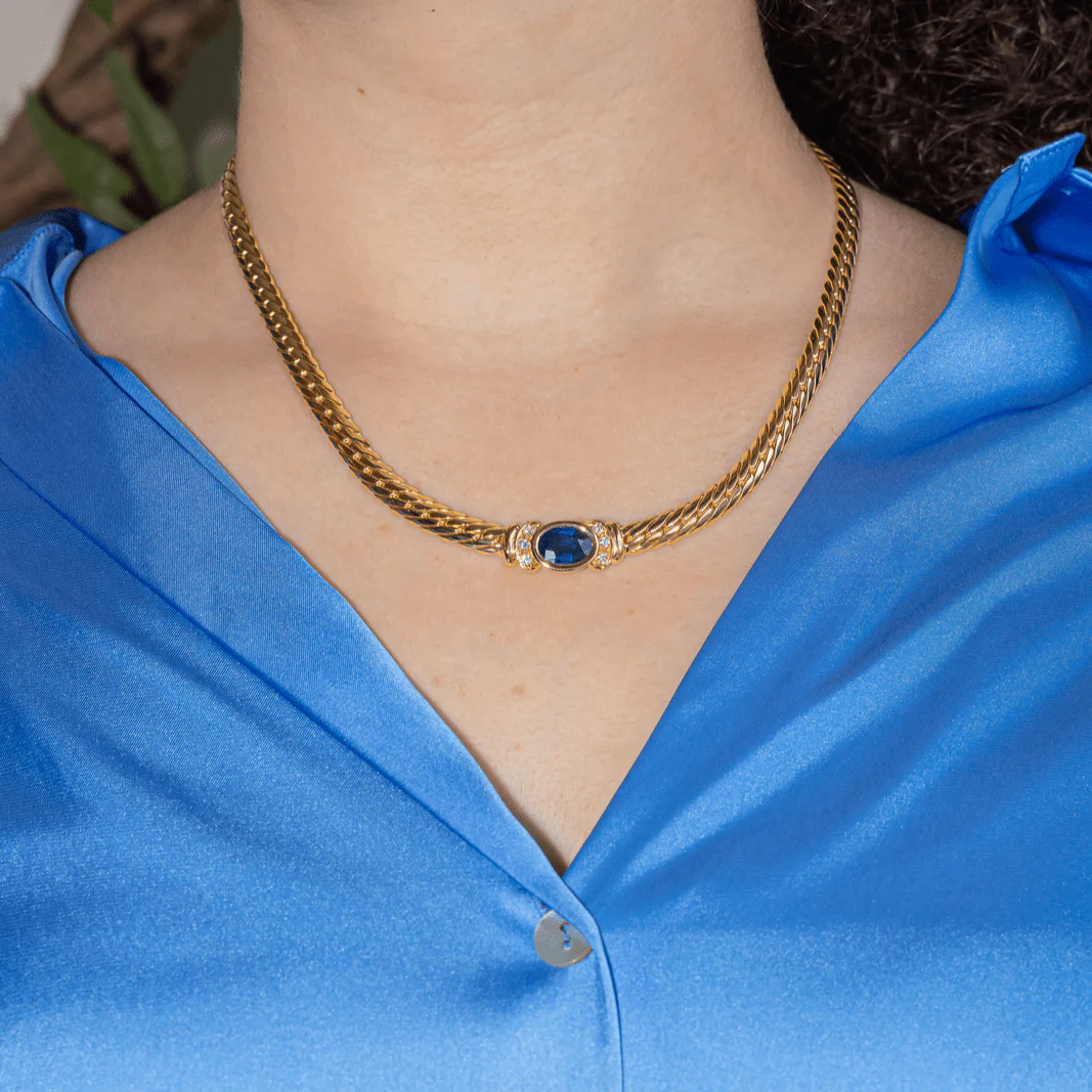Collier Maille en or jaune, saphir et diamants - Image 2