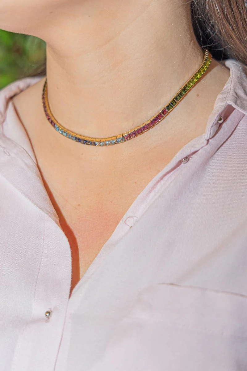 Collier en or jaune et pierres fines - Image 2