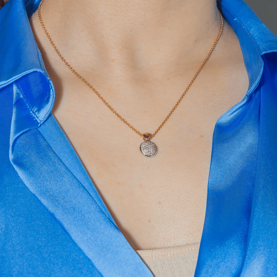 Collier en or rose, or blanc et diamants - Image 2