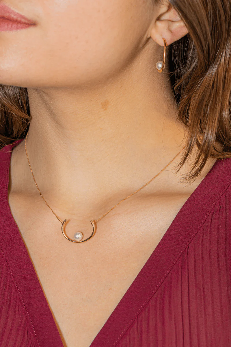 Collier Perle en Or Rose - Image 8