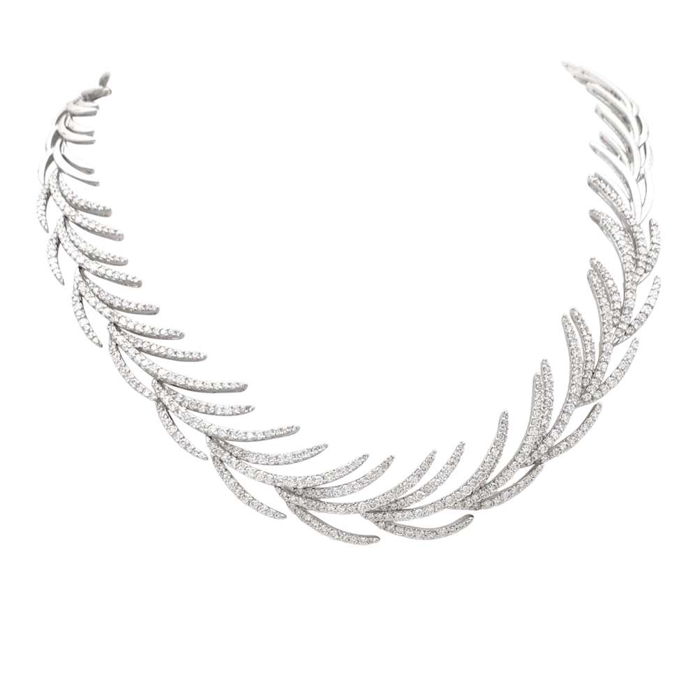 Collier en or blanc et diamants